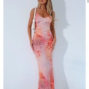 White Fox Boutique no later maxi skirt peach nectar